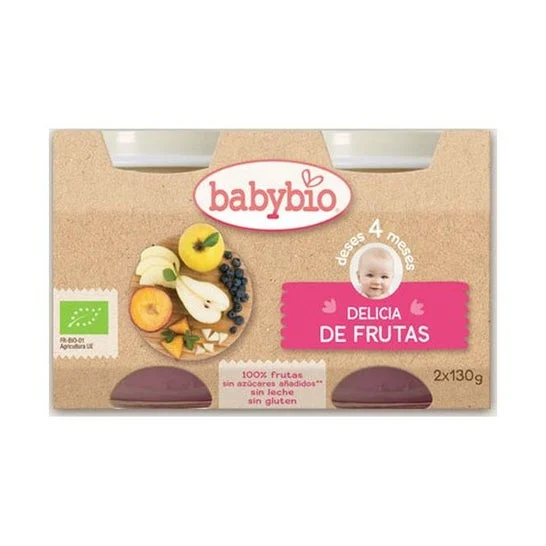 Babybio vaso di frutta biologica Delight 2x130g