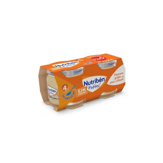Nutribén Cibo per Bambini Pack Mela Golden e Pera 2x120g