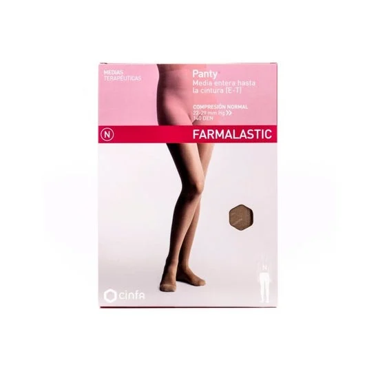 Compressione Farmalastic panty-medium vita alta (E-T) normale T-reina più beige 1ud
