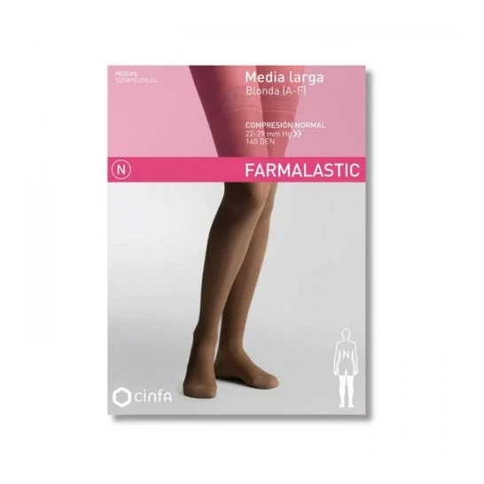 Pizzo Farmalastic a lunga calza (A-F) compressione normale T- grande nero 1 pz