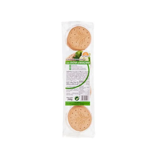 Int-Salim Biscotti Biologici Farina d'Avena e Mela 200g