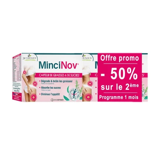 3 Chênes MinciNov Capteur De Graisses Et Sucres 2x60 Comprimés