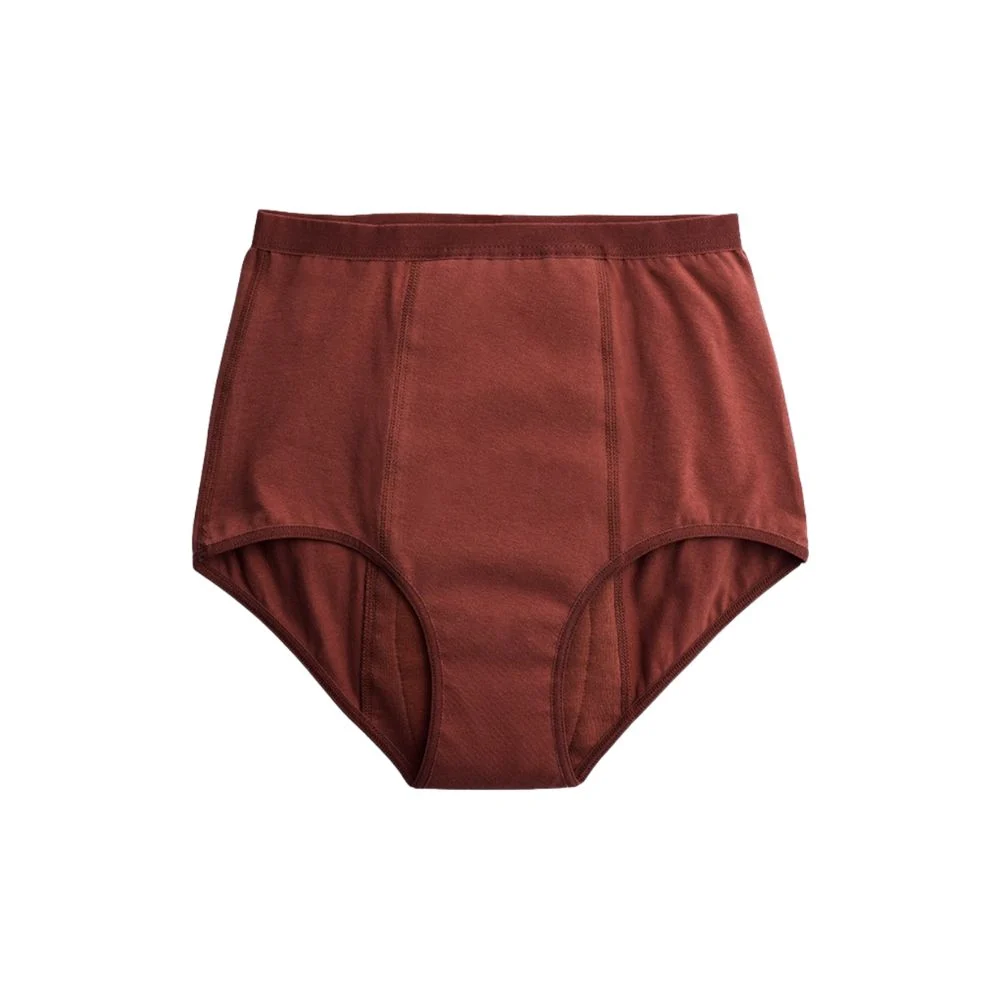 Imse Mutandine Mestruali a Vita Alta Rosso Ruggine - Ciclo Leggero XL