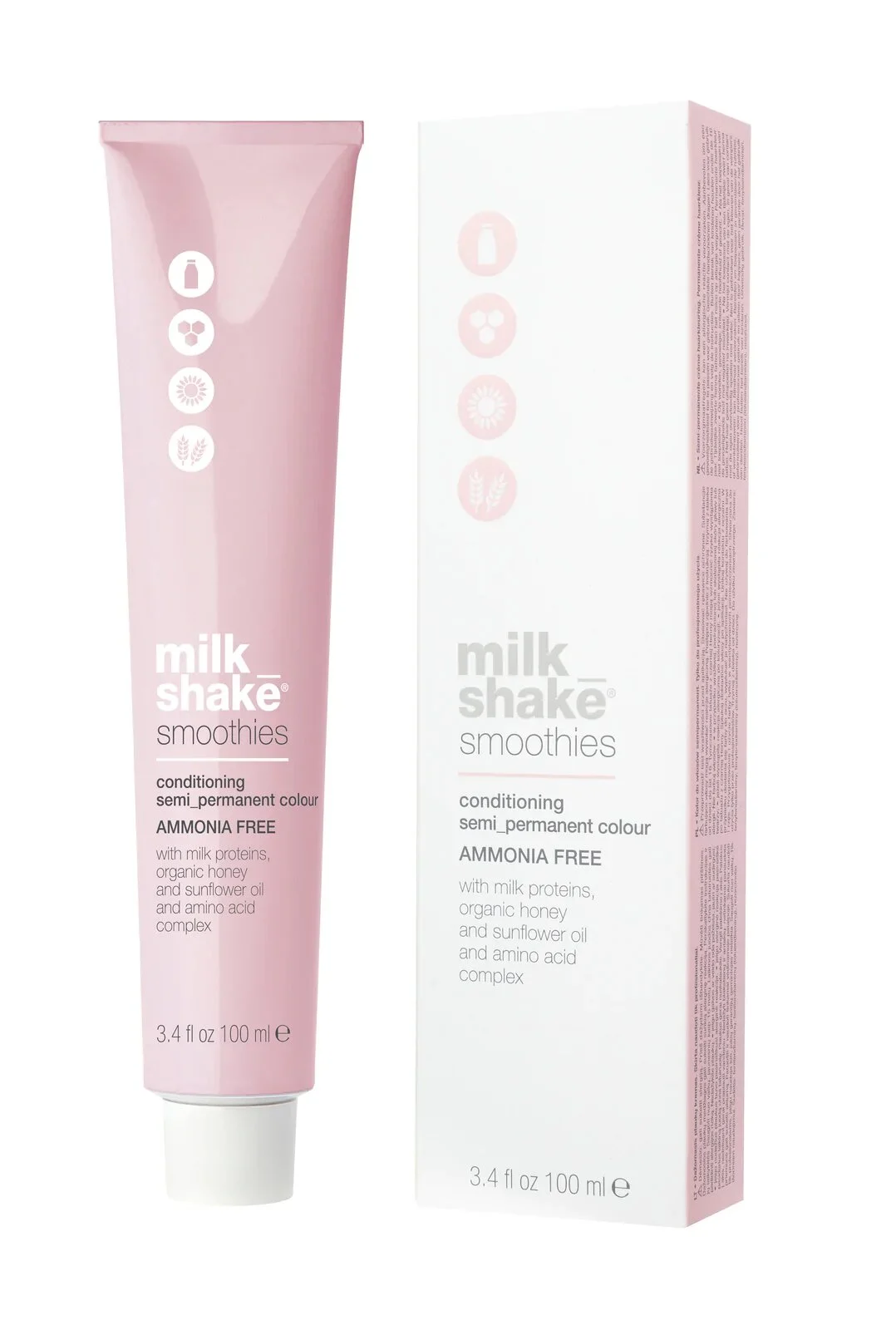Tintura per capelli semipermanente Milk Shake Smoothie 100ml, tavolozza colori 6.66 | 6RR || Biondo intenso rosso scuro