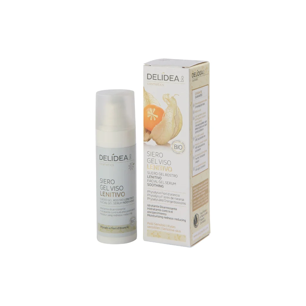 Delidea Siero Gel Viso Lenitivo Physalis & Fiori d'Arancio Bio 30 ml