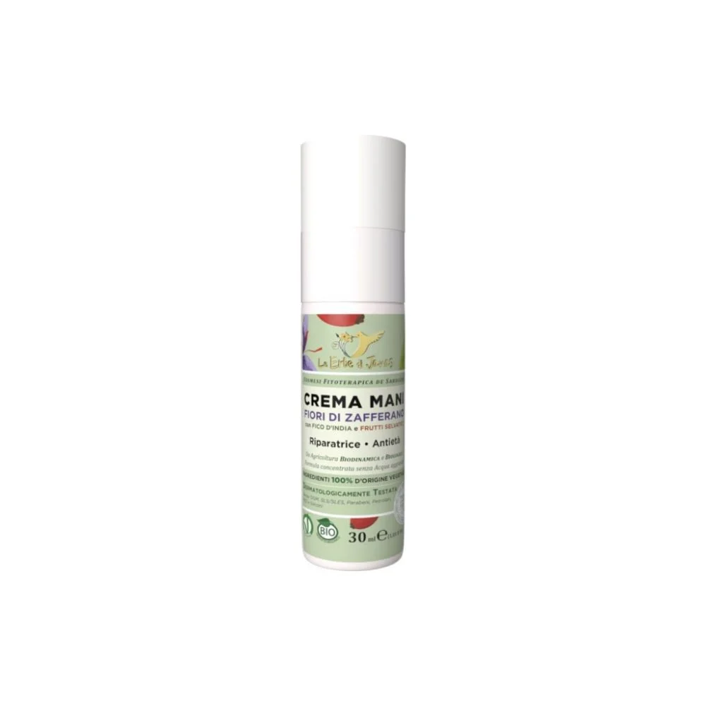 Le erbe di janas Crema Mani ai Fiori di Zafferano e Fico d'India, 30 ml
