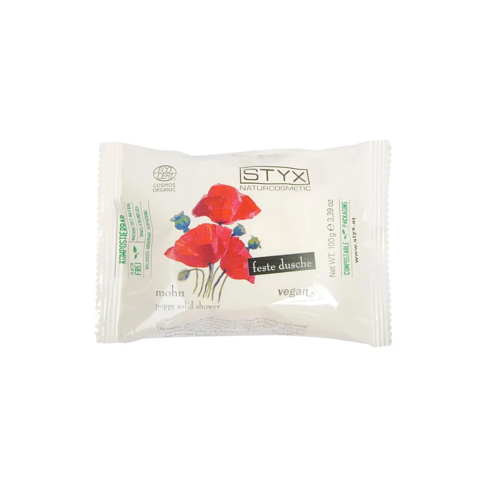 Styx Detergente Solido Doccia ai Semi di Papavero, da 100 g