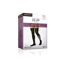 Cavaliere farmalastico calza lunga (A-F) normale compressione T-large nero 1 pz