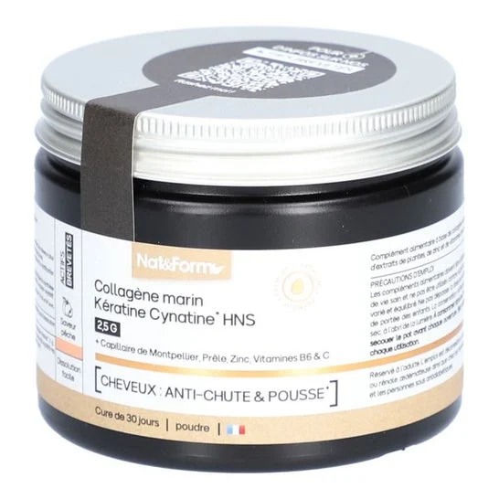 Nat & Form Colágeno Marino Keratina Cynatine Hns 2.5G Polvo 120g