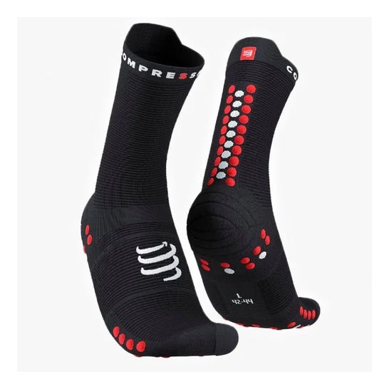 Compressport Pro Racing Socks Run High Size 4 Black Red 1 Paio