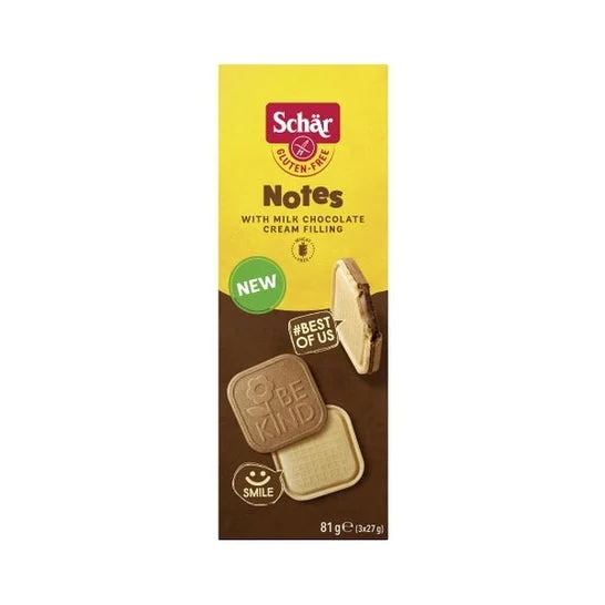Schar Notes Biscotti Ripieni Cioccolato Latte Gluten Free 81g