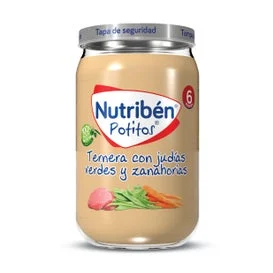 Fagioli verdi e carote 235Gr di vitello di potito di Nutriben Potito con fagioli verdi e carote