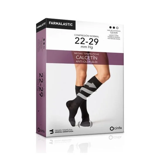 Calze Farmalastic antibatteriche normal-comp. T- Piccolo nero 1 pz
