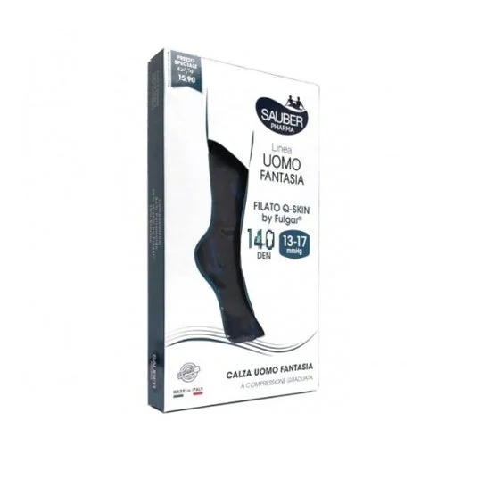 Sauber Qskin Uomo 140den Calza Ancore Capri Blu S/M 1 Paio
