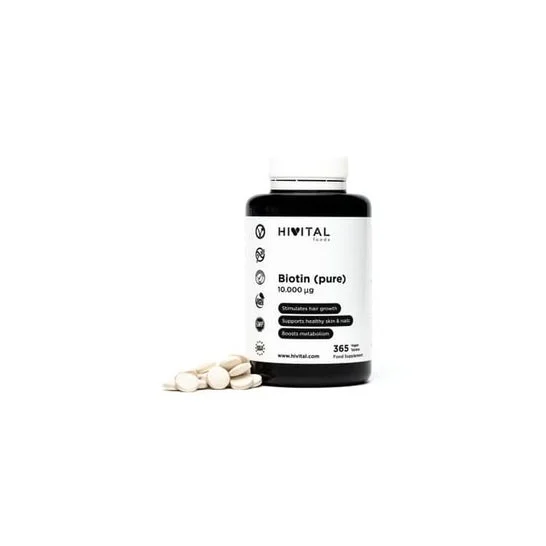 Hivital Foods Biotina 10.000 mcg (Vitamina B7) 365 compresse
