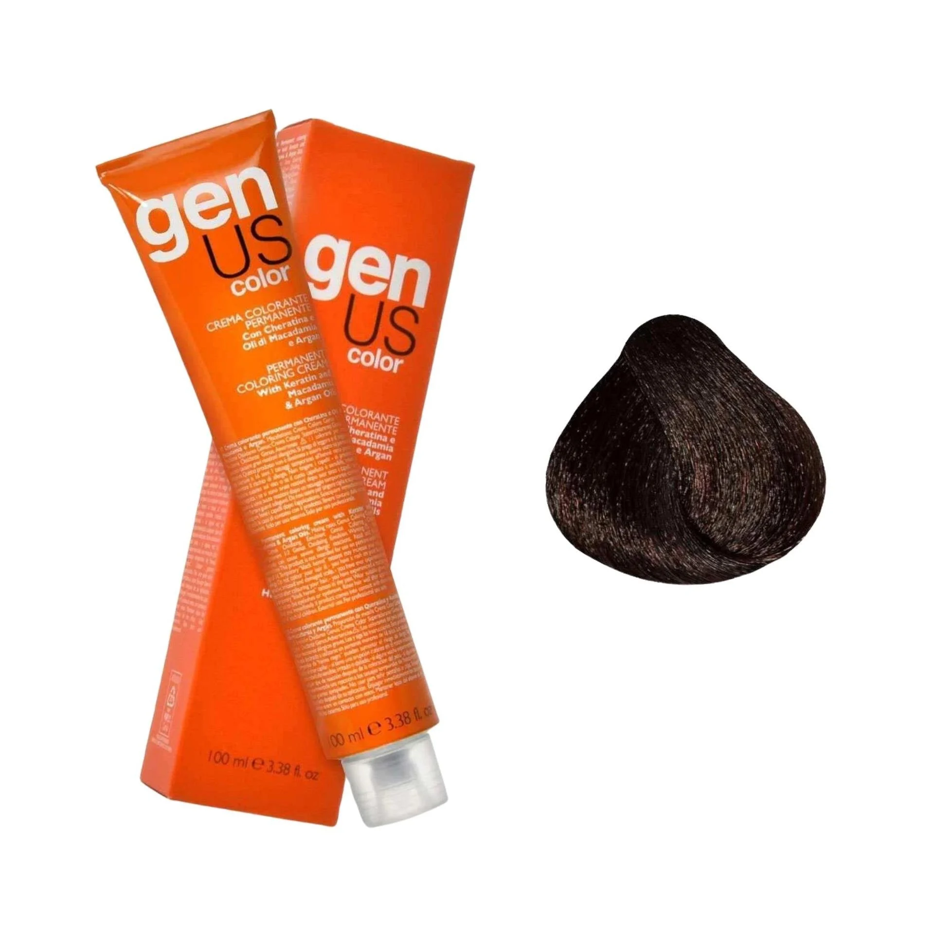 GenUs Color 4.34 Castano Cioccolato - Crema Colorante Permanente - 100ml