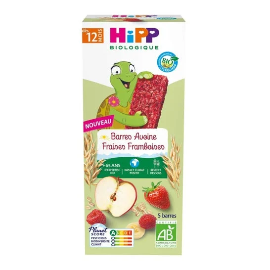 Hipp Barra Avena Fresa Frambuesa Bio 12M 5x20g