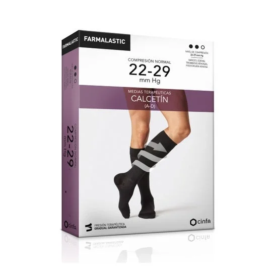 Calza farmalastica (A-D) compressione normale T blu corto 1 pz
