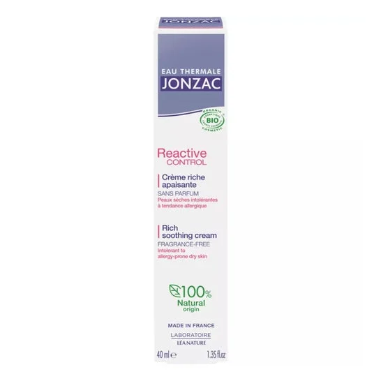 Jonzac Reactive Control Crème Riche Apaisante Bio 40ml
