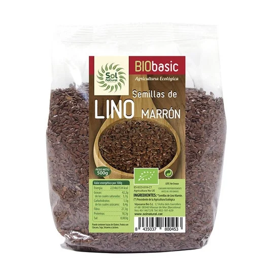 Semi di lino solnaturali di colore marrone Bio 500 g