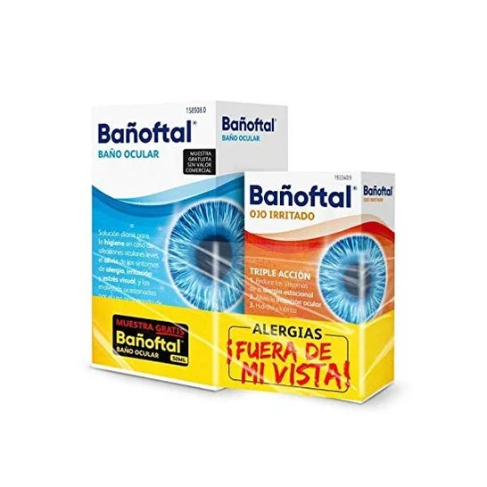 Bagno oculare Bañoftal + impacco per gli occhi irritati