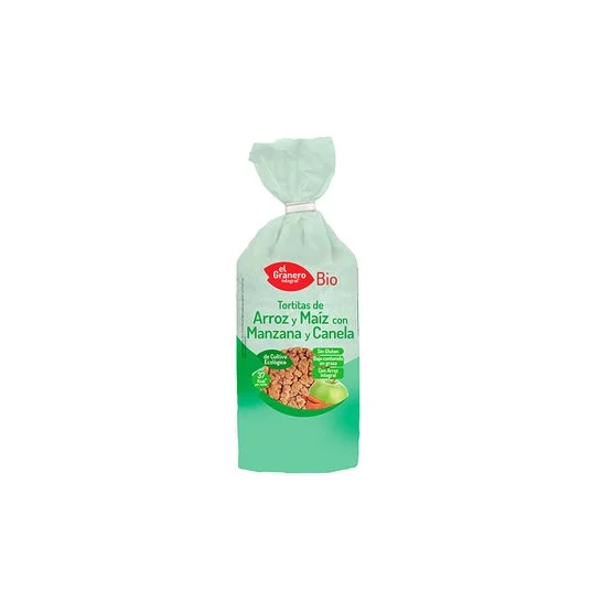 El Granero Integral Organic Rice Pancakes Corn Corn Apple Cinnamon Organic 90g