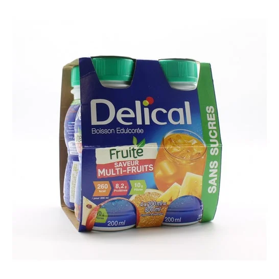 Delical Bebida Afrutada Edulcorada Multi Frutas 4x200ml