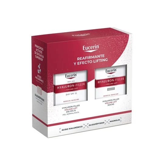 Eucerin Pack antiedad Hyaluron-Filler + Volume-Lift Crema de Día FPS 15 50ml + Crema de Noche 50ml