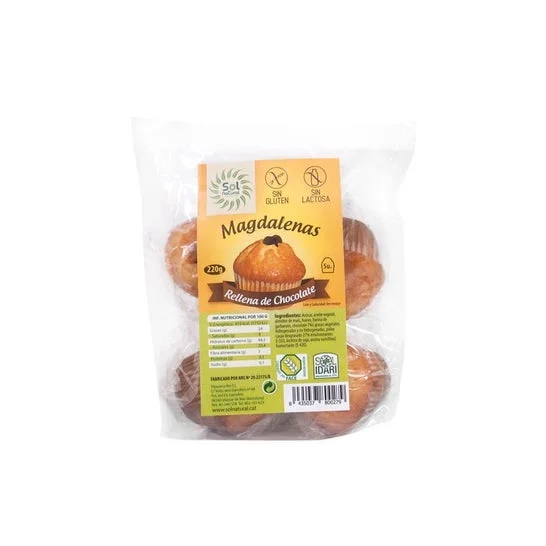 Sol Natural Muffin Ripieni al Cioccolato Senza Glutine 5 Unità