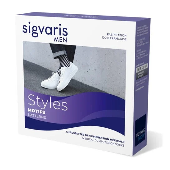 Sigvaris 2 Style Mariniere Hombre Marino Negro Lungo TM 1 Par