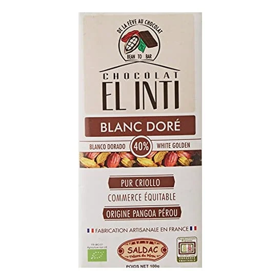 El Oro de los Andes Cioccolato Bianco 40% Cacao 100g