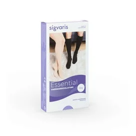 Sigvaris Cotton 1 Ad Calcetín Punta Abierta Negro TS/L 1 Par