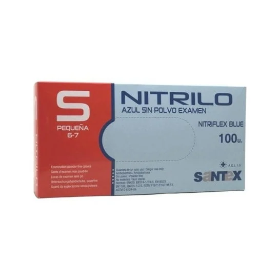 Santex Guantes Nitrilo Azul Sin Polvo Talla S 100uds