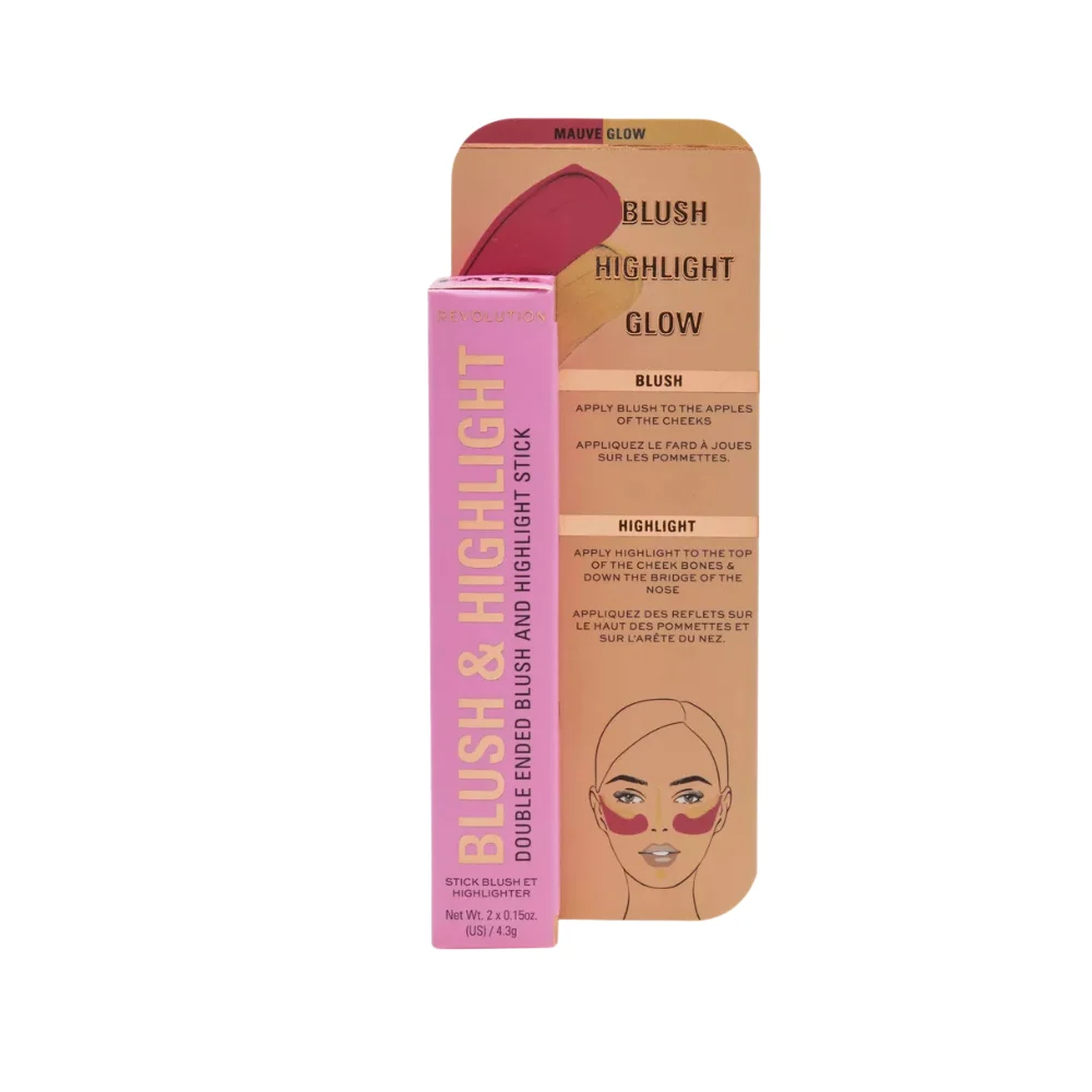 Makeup Revolution Blush e illuminante in crema in bastoncino colore Sparkling Wine Shine 2x4,3 g