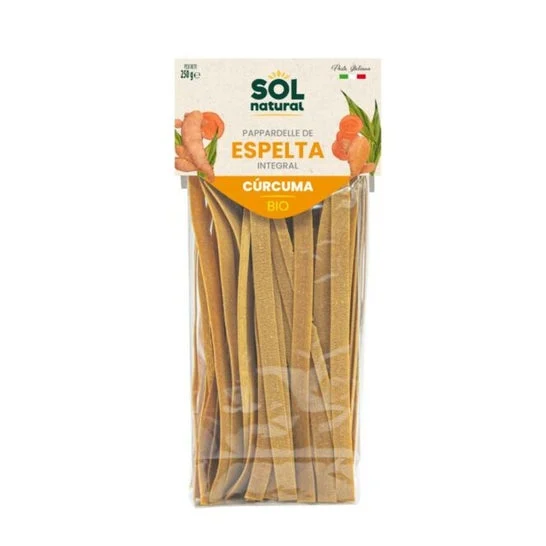 Sol Natural Papardelle Espelta Integral Curcuma Bio 250g