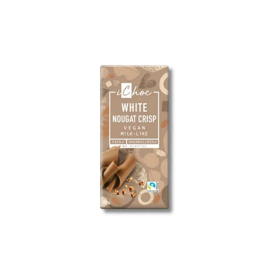 iChoc White Nougat Crisp Chocolate Vegan Milk-Like Bio 80g
