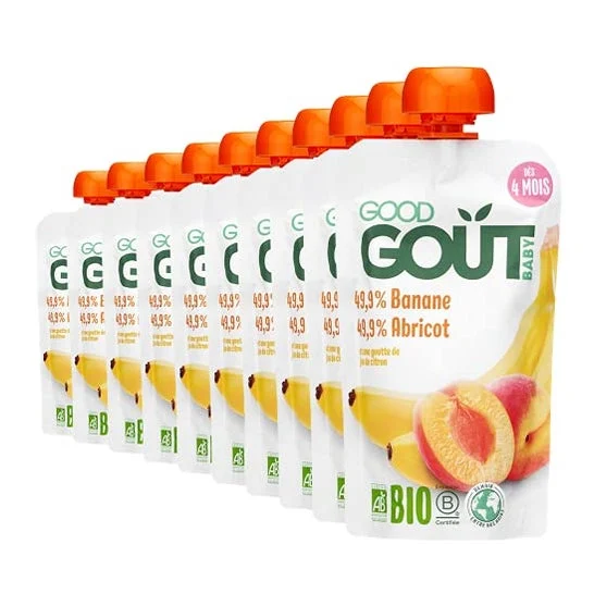 Buon gusto Baby Plátano Albaricoque +4m organico 190g
