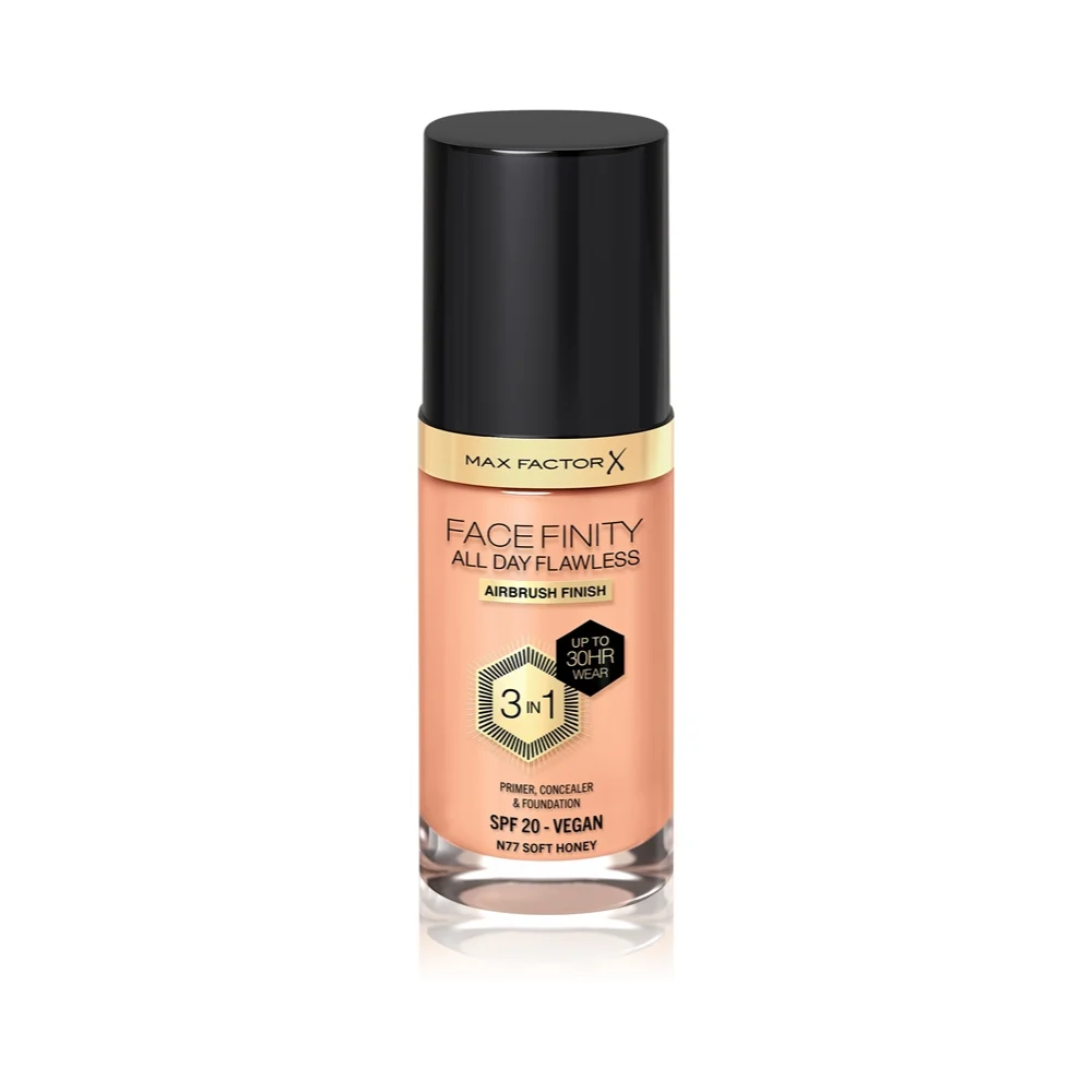 Max Factor Facefinity 3in1 Primer, Correttore e fondotinta 77-Soft Honey 30ml