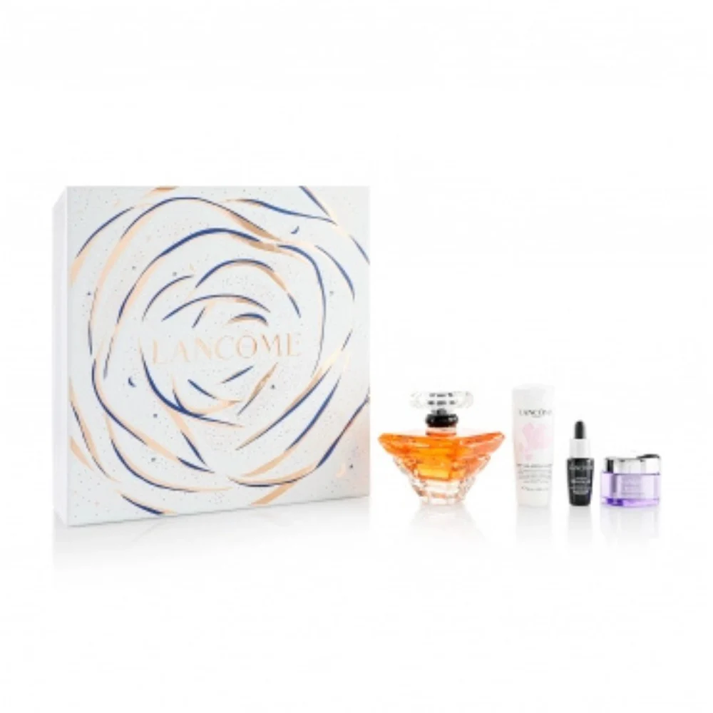 Lancome Tresor set regalo EDP 100 ml, latte detergente 50 ml, siero 7 ml e crema 15 ml