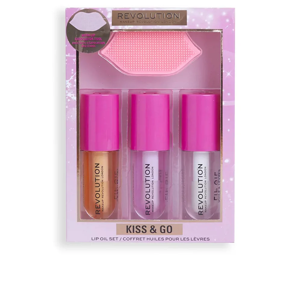 Makeup revolution Set di oli per labbra Kiss & Go - 4 ml