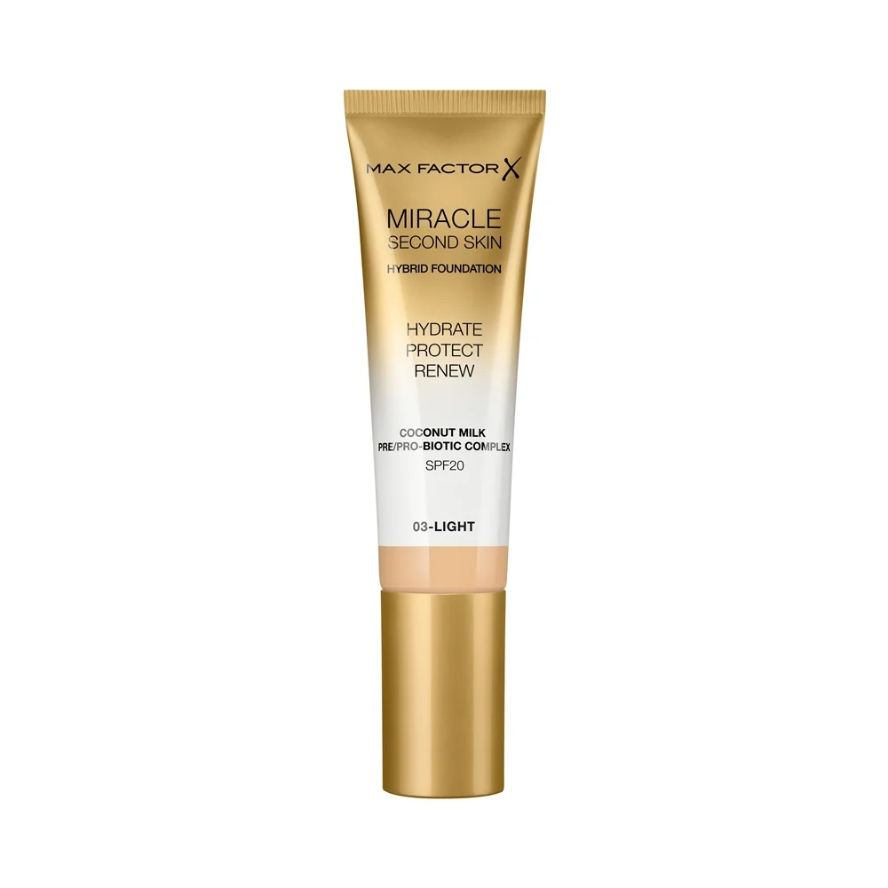 Max Factor Miracle Second Skin Hybrid Fondotinta SPF20 03 Light 30 ml