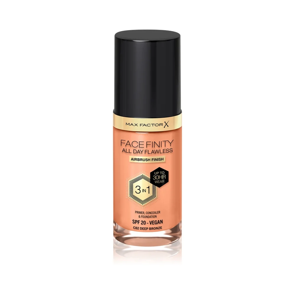Max factor All Day Flawless Facefinity 3 in 1 - Trucco a lunga tenuta 30 ml C82 Deep Bronze