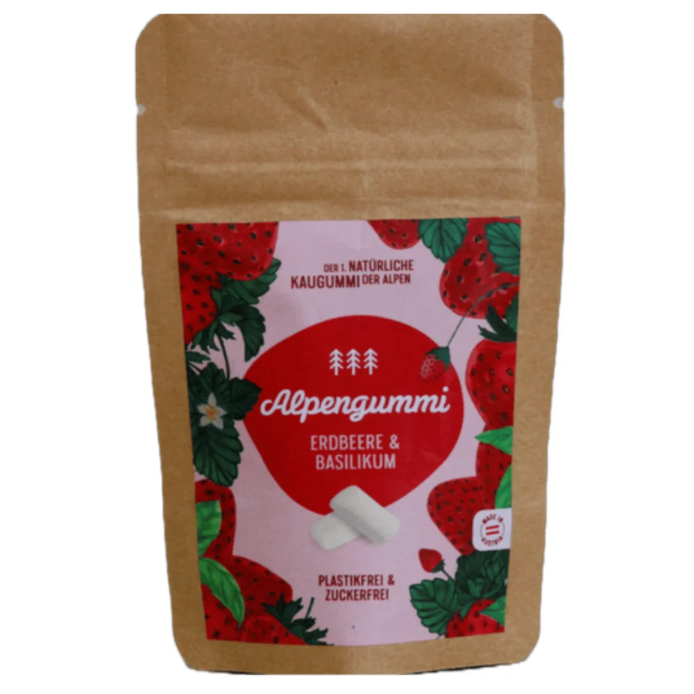 Alpengummi Gomme da Masticare - Fragola e Basilico 12 g