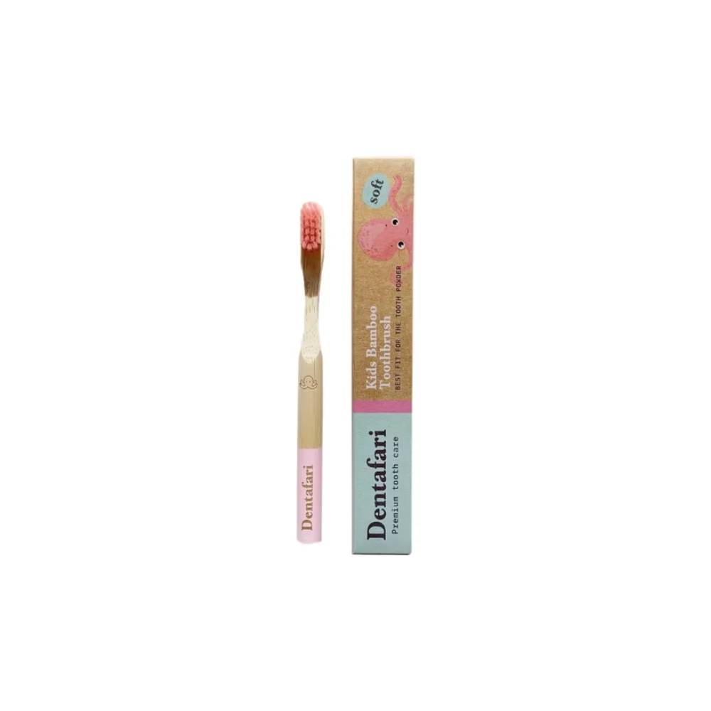 Dentafari Spazzolino da Denti in Bambù per Bambini, rosa