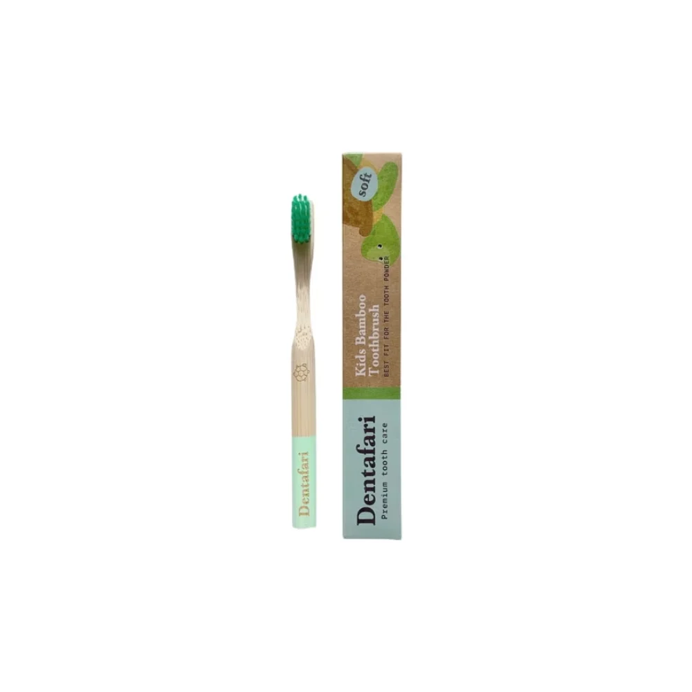 Dentafari Spazzolino da Denti in Bambù per Bambini, verde