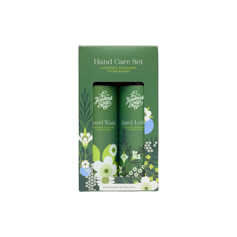 The handmade soap company Set per la cura delle mani - Lavabile a mano e lozione per le mani, Lavanda, Rosmarino e Menta
