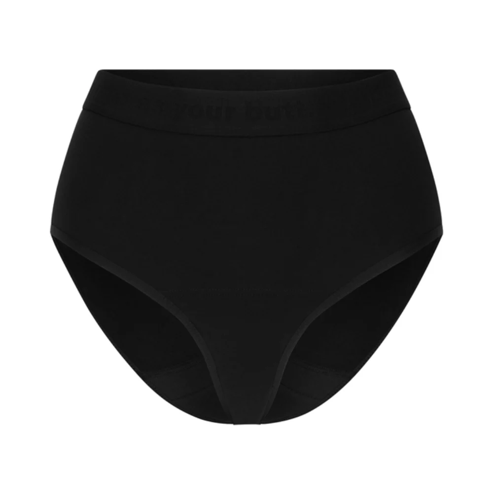 The Female Company Mutande Mestruali - Vita Alta In Cotone Basic Nero Ultra Forte, 52