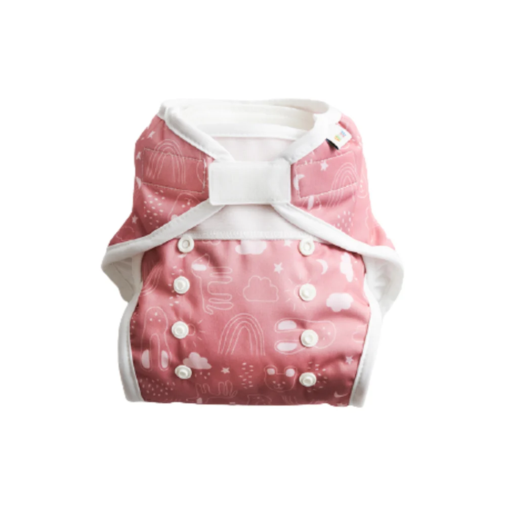Vimse Copri Pannolino Taglia Unica + Inserti, Rusty Pink Teddy