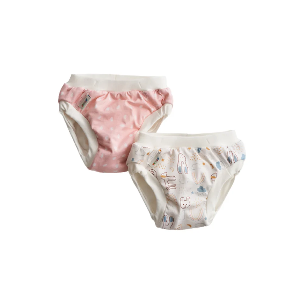 Vimse 2 Mutandine Trainer Lavabili - Teddy/Rosa, L 9-12 Kg