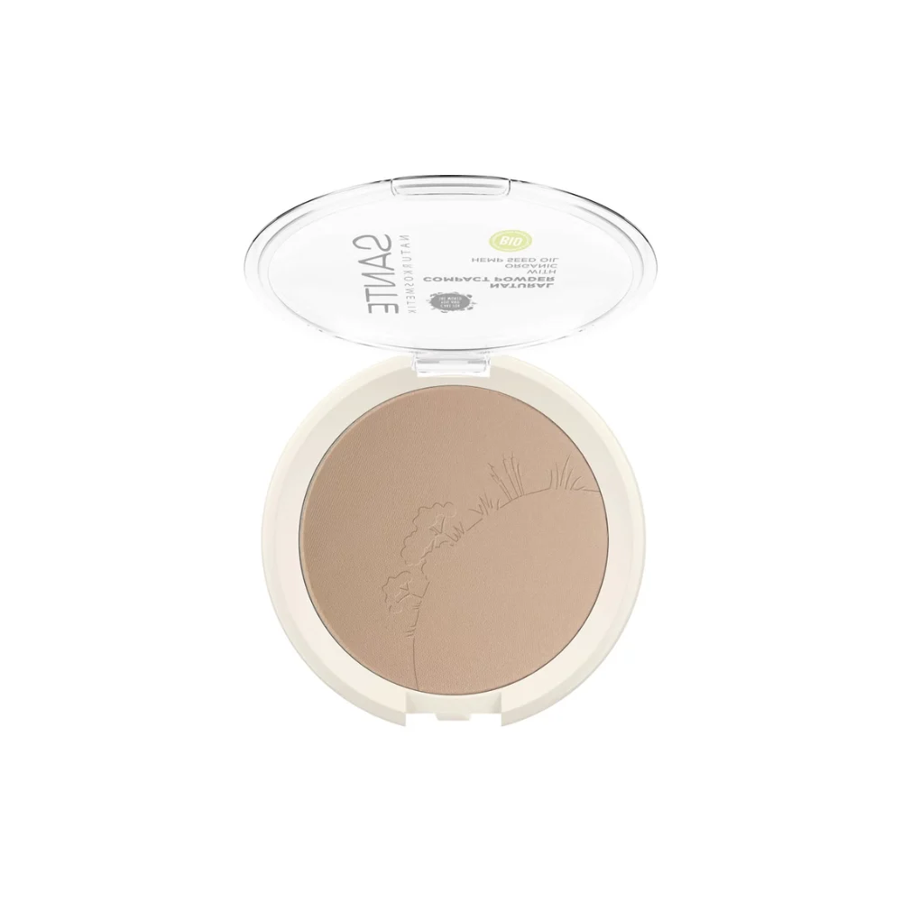 Sante Natural cipria compatta Opacizzante, 02 Neutral Beige (9 g)